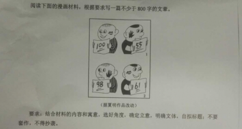 2016年高考全國卷1語文作文題:漫畫作文