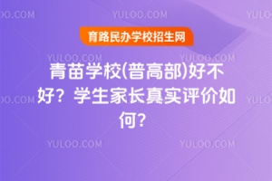 青苗學校(普高部)好不好？學生家長真實評價如何？