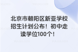 2025年北京市朝陽區(qū)新亞學(xué)校招生計(jì)劃公布！初中走讀學(xué)位100個(gè)！