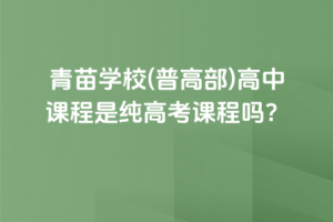 青苗學(xué)校(普高部)高中課程是純高考課程嗎？