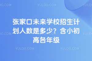 2025年張家口未來學校招生計劃人數是多少？含小初高各年級