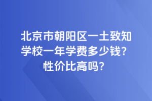 北京市朝陽區(qū)一土致知學(xué)校一年學(xué)費多少錢？性價比高嗎？
