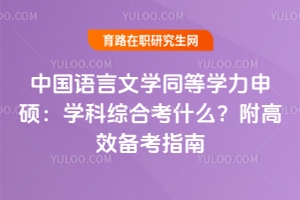中國語言文學同等學力申碩：學科綜合考什么？附高效備考指南