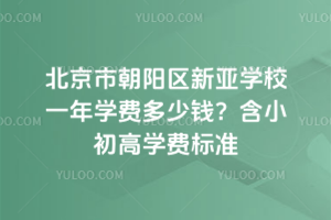 北京市朝陽區新亞學校一年學費多少錢？含小初高學費標準