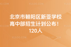 2025年北京市朝陽區新亞學校高中部招生計劃公布！120人