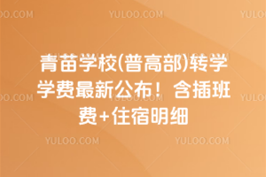 2025年青苗學校(普高部)轉學學費最新公布！含插班費+住宿明細