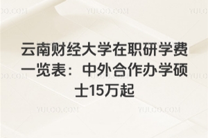 云南財經大學在職研學費一覽表：中外合作辦學碩士15萬起