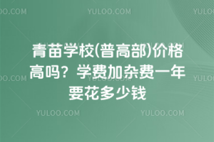 青苗學校(普高部)價格高嗎？學費加雜費一年要花多少錢