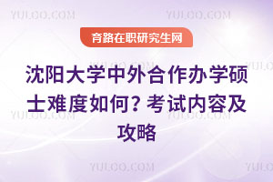 沈陽大學中外合作辦學碩士難度如何？考試內容及攻略