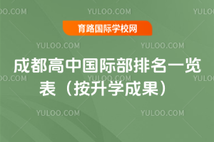 成都高中國(guó)際部排名一覽表(按升學(xué)成果),2026年擇校必看