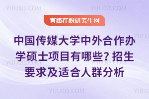 中國傳媒大學中外合作辦學碩士項目有哪些？招生要求及適合人群分析`