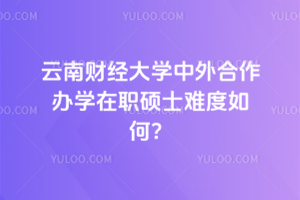 云南財經大學中外合作辦學在職碩士難度如何?看完這篇就懂了!