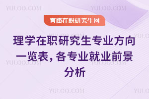 理學(xué)在職研究生專業(yè)方向一覽表,各專業(yè)就業(yè)前景分析