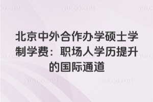 北京中外合作辦學碩士學制學費:職場人學歷提升的國際通道
