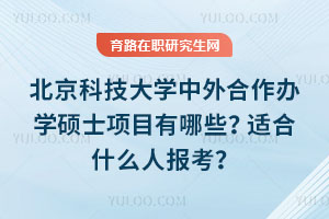 北京科技大學中外合作辦學碩士項目有哪些?適合什么人報考?