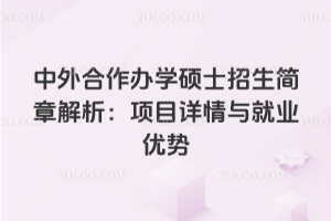 中外合作辦學碩士招生簡章解析:項目詳情與就業(yè)優(yōu)勢