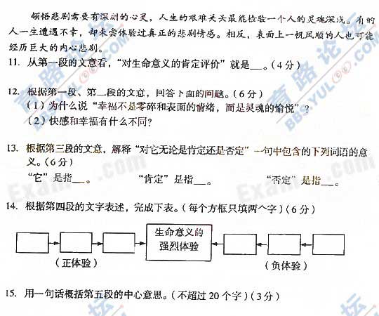 2008年成人<a href=http://www.quanminpifa.com/gk/ target=_blank class=infotextkey>高考</a>真題及答案-高起點語文04